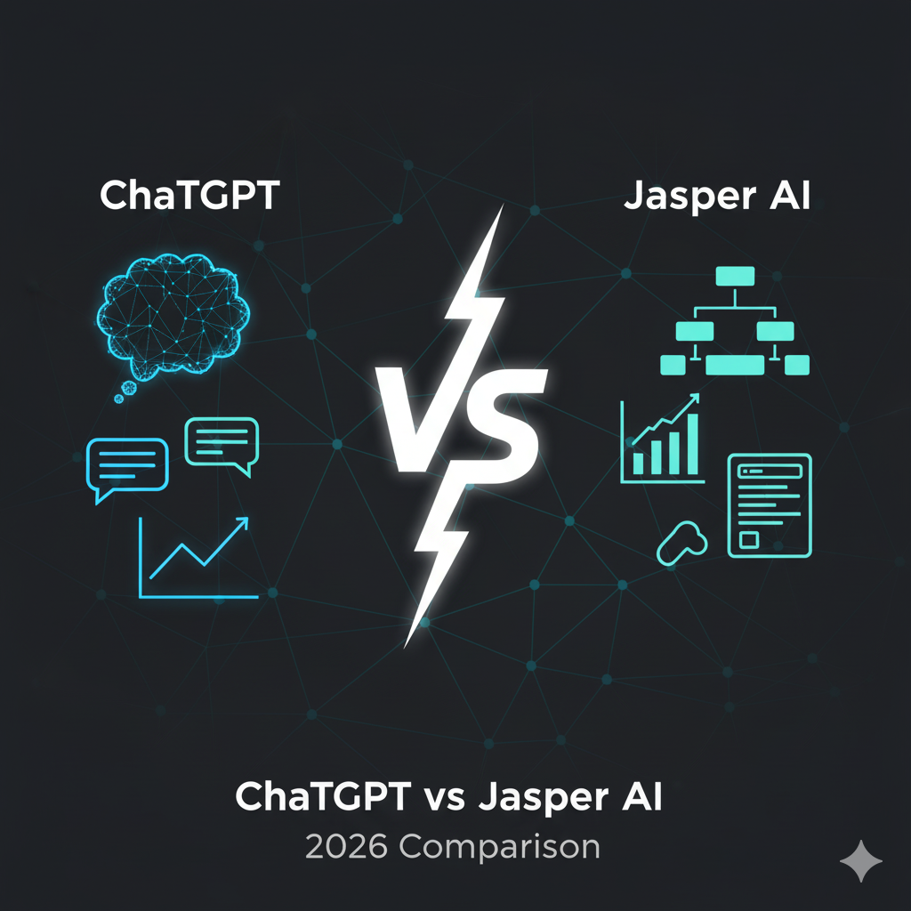 ChatGPT vs Jasper AI comparison showing AI writing tools for content and SEO